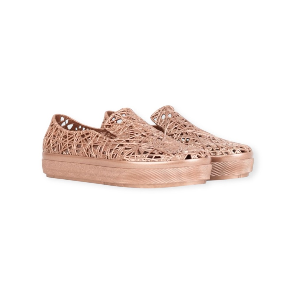 new Melissa x Campana Collab 𖤗 Limited Ed Jelly Ripple Sneakers 𖤗 Rose Gold 𖤗 39